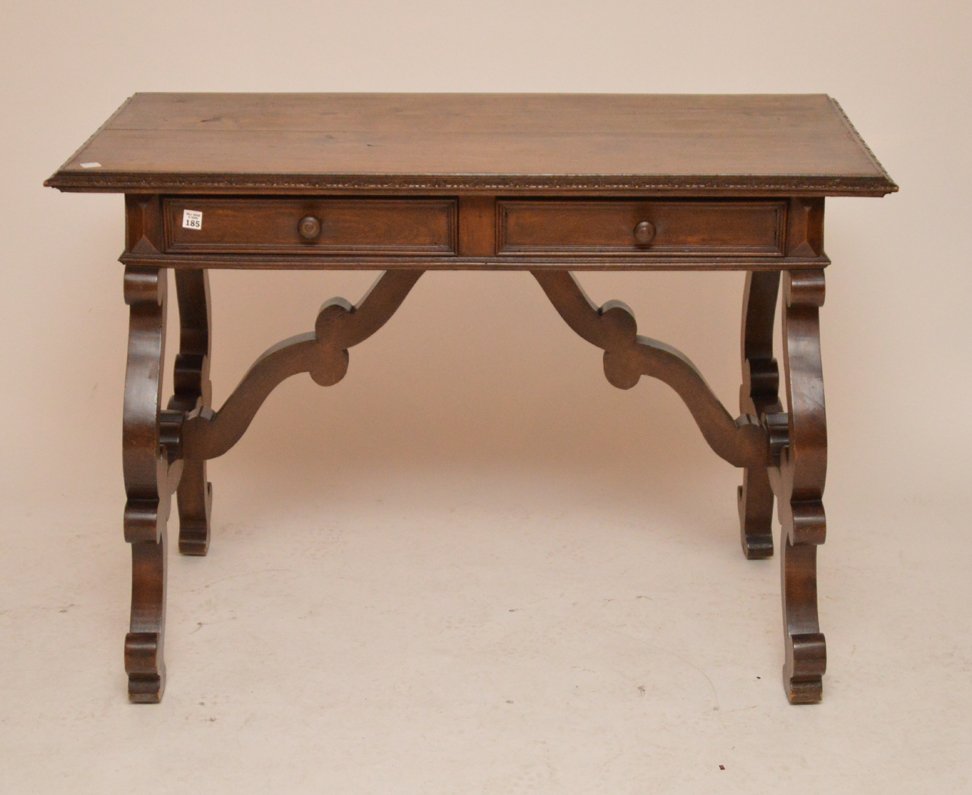 Spanish Colonial table with 2 side by side drawers (1 of 4)