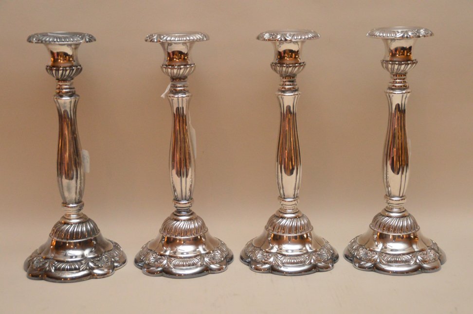 Set of 4 Silverplate Candlesticks made for Neiman (1 of 5)