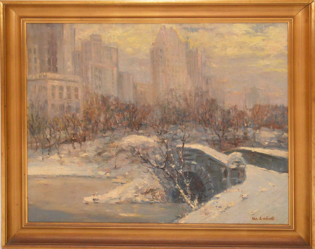 American School signed W. Lebot, oil on canvas, NYC (1 of 5)