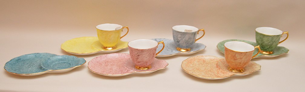 Royal Albert dessert set, 10pc. (missing one cup) (1 of 4)