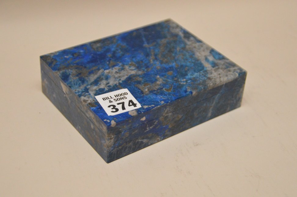 Lapis hinged box, 1"h x 5"w (1 of 3)