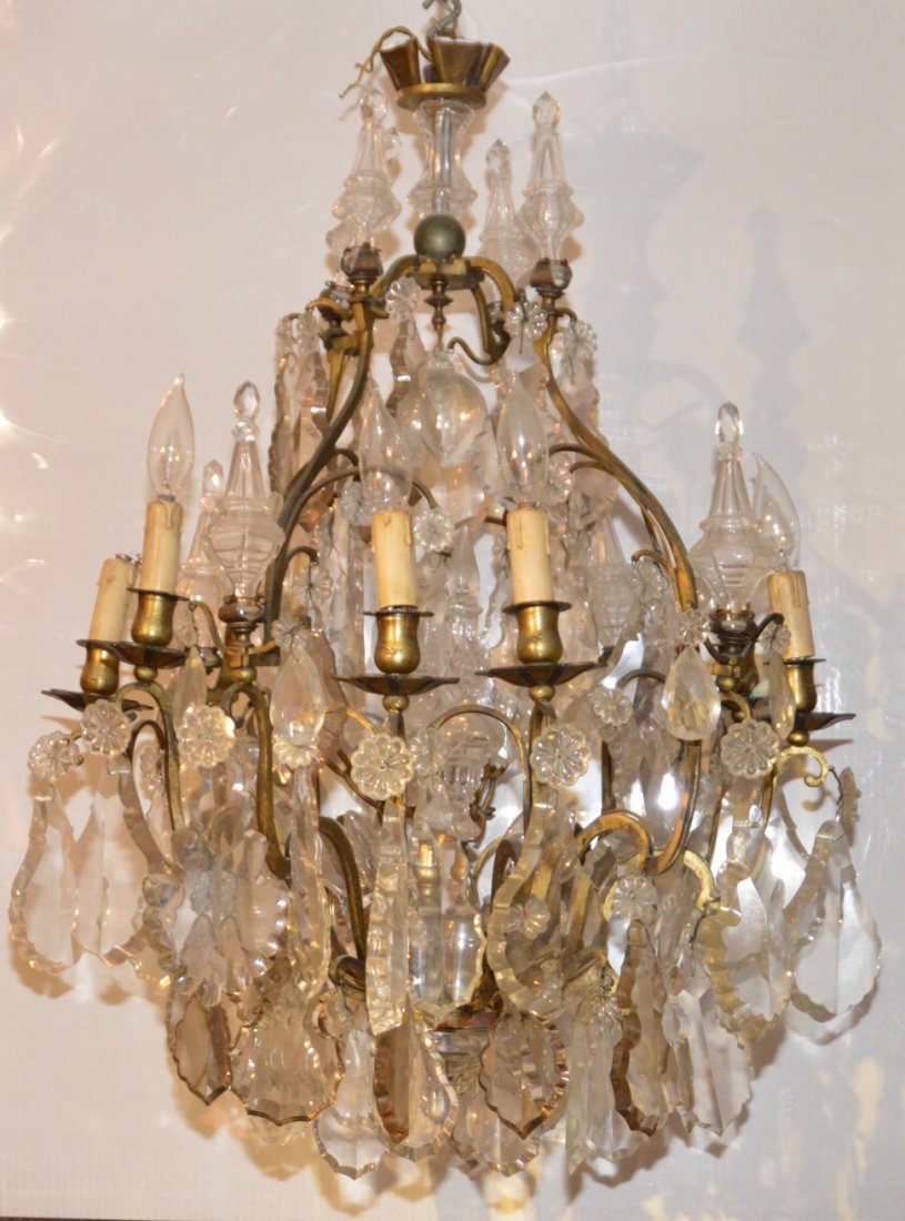 Antique French Probably Baccarat 8 light chandelier (1 of 7)