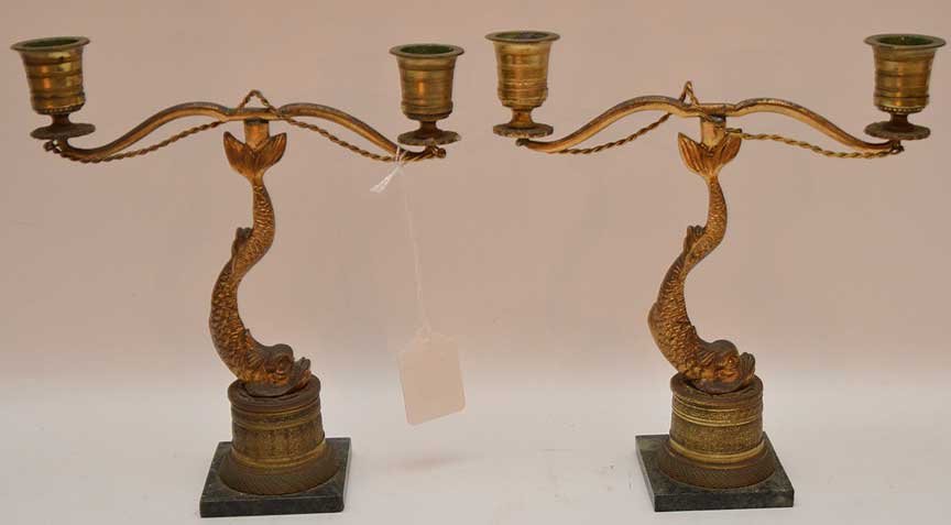 Pair diminutive French Antique bronze Figural Dolphin (1 of 5)