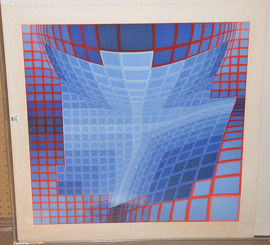 Victor Vasarely  (1906 - 1997) colored silk screen, (1 of 4)