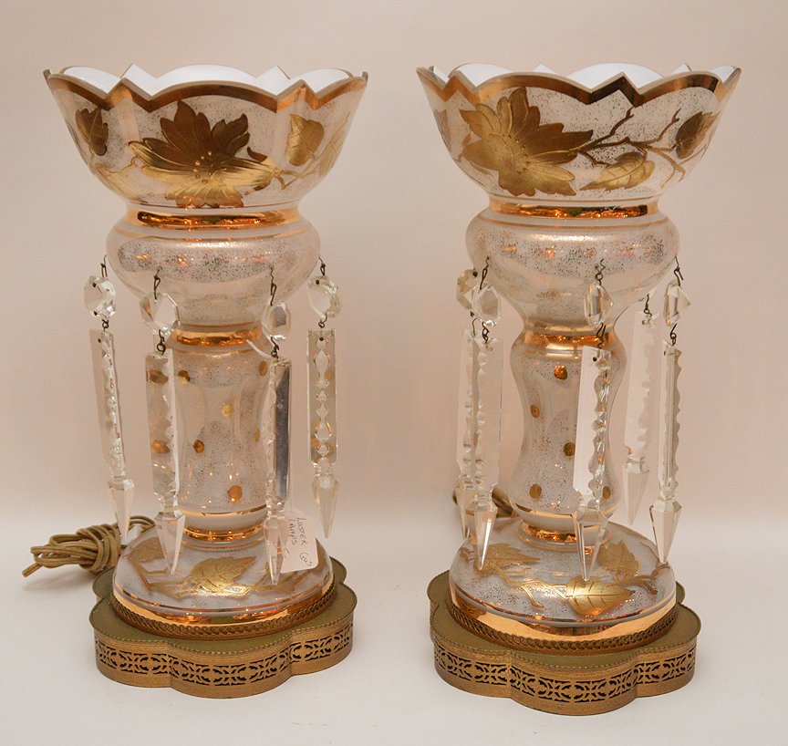 Pair of lustres with gold accents attached to (1 of 3)