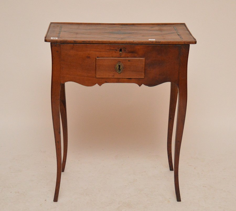 19th c. Country French stand with diamond inlay surface (1 of 6)
