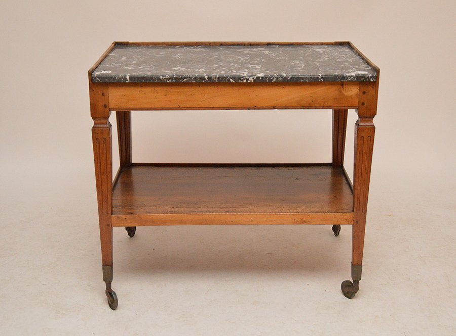 19th c. Italian work table with fitted marble surface, (1 of 3)