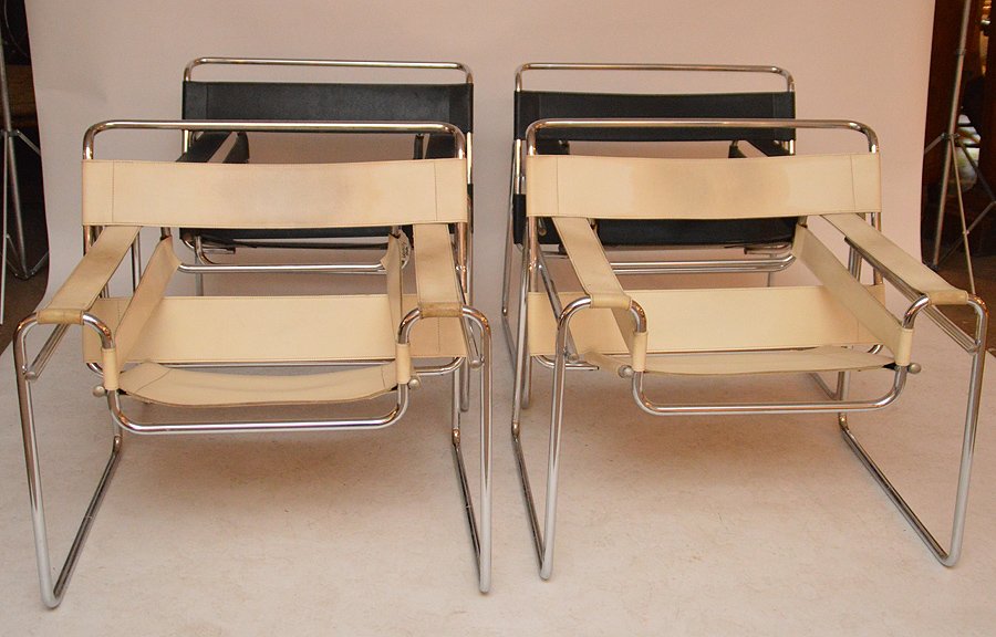 4 Knoll style Wassily Chairs (2 black, 2 white), Marcel (1 of 5)