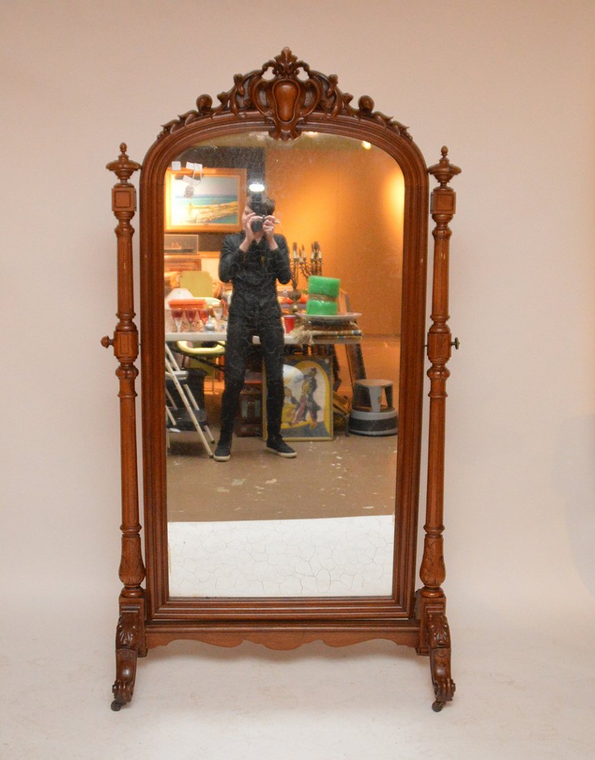 Large Carved Chavel  mirror, Ht. 6' 7" x 3' 8" (1 of 6)