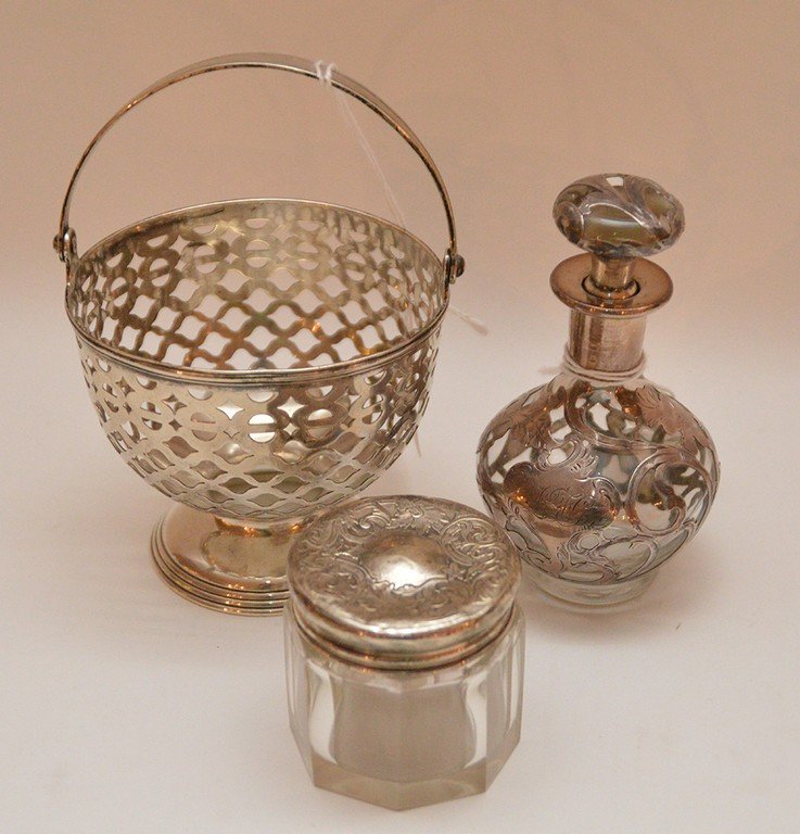 3pcs, (1) Tiffany sterling reticulated basket (2.5ozt), (1 of 2)