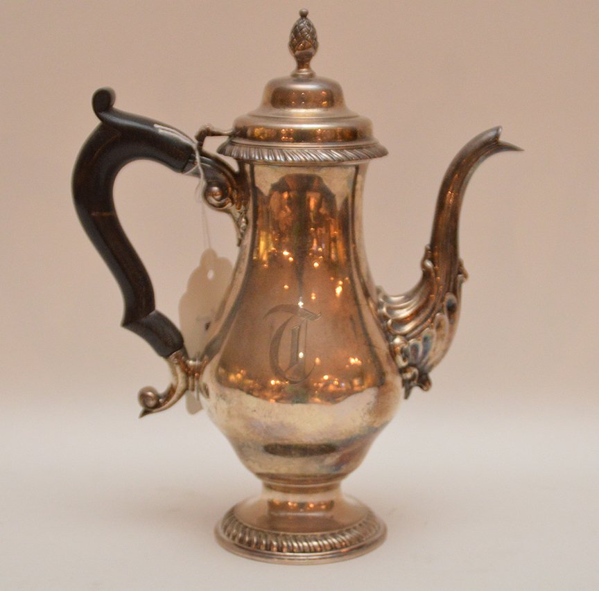 Early sterling teapot, "Howard & Co. N.Y, 16ozt, 9"h: Early sterling teapot, "Howard & Co. N.Y, 16ozt, 9"h