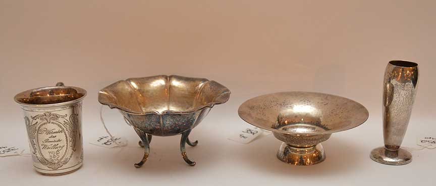 4 Pieces Continental Silver.  Two Bowls, One Baby Cup (1 of 3)