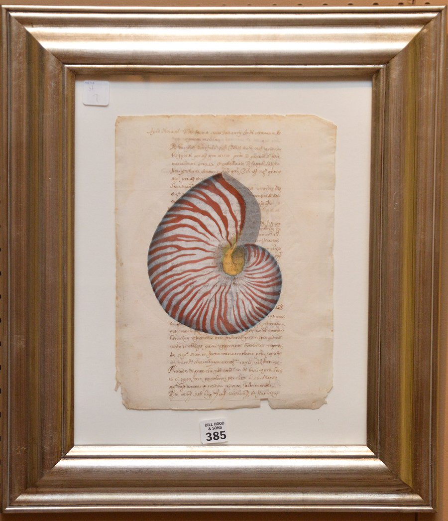 18th century Italian hand decorated manuscript, red (1 of 3)