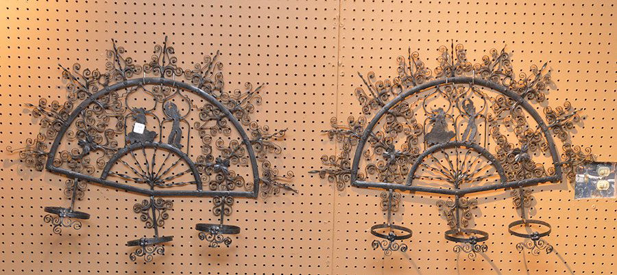 Fancy iron work wall mounted planter (1 of 3)