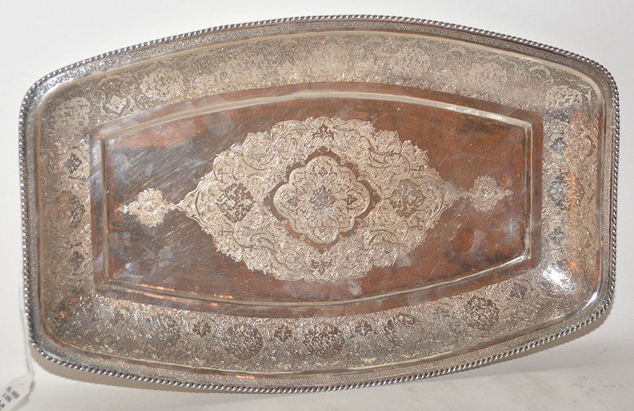 Persian 84 Silver Platter By Khosrow.  The platter has (1 of 4)