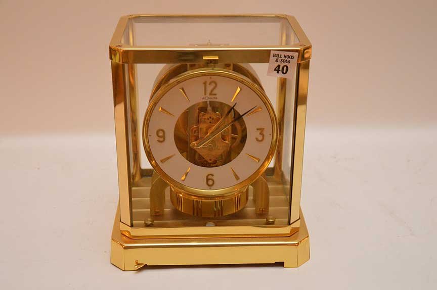 Le Coultre clock, 9 1/8""h x 8 1/4""w (1 of 6)