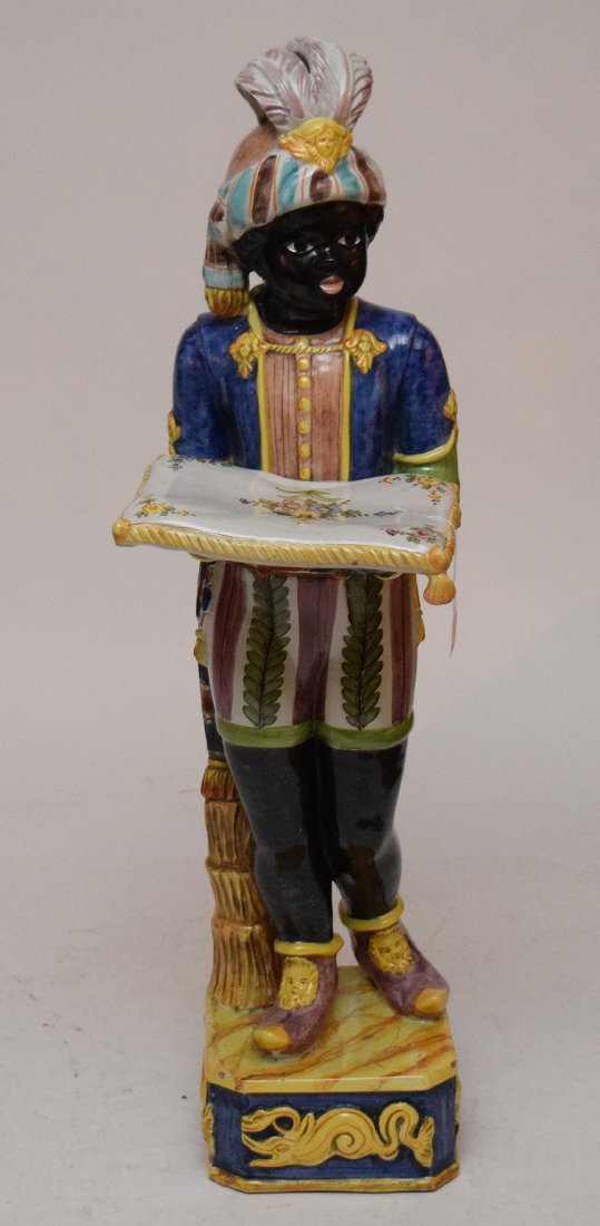 Painted Pottery Blackamoor Figure.  Ht. 43 1/2"" (1 of 6)
