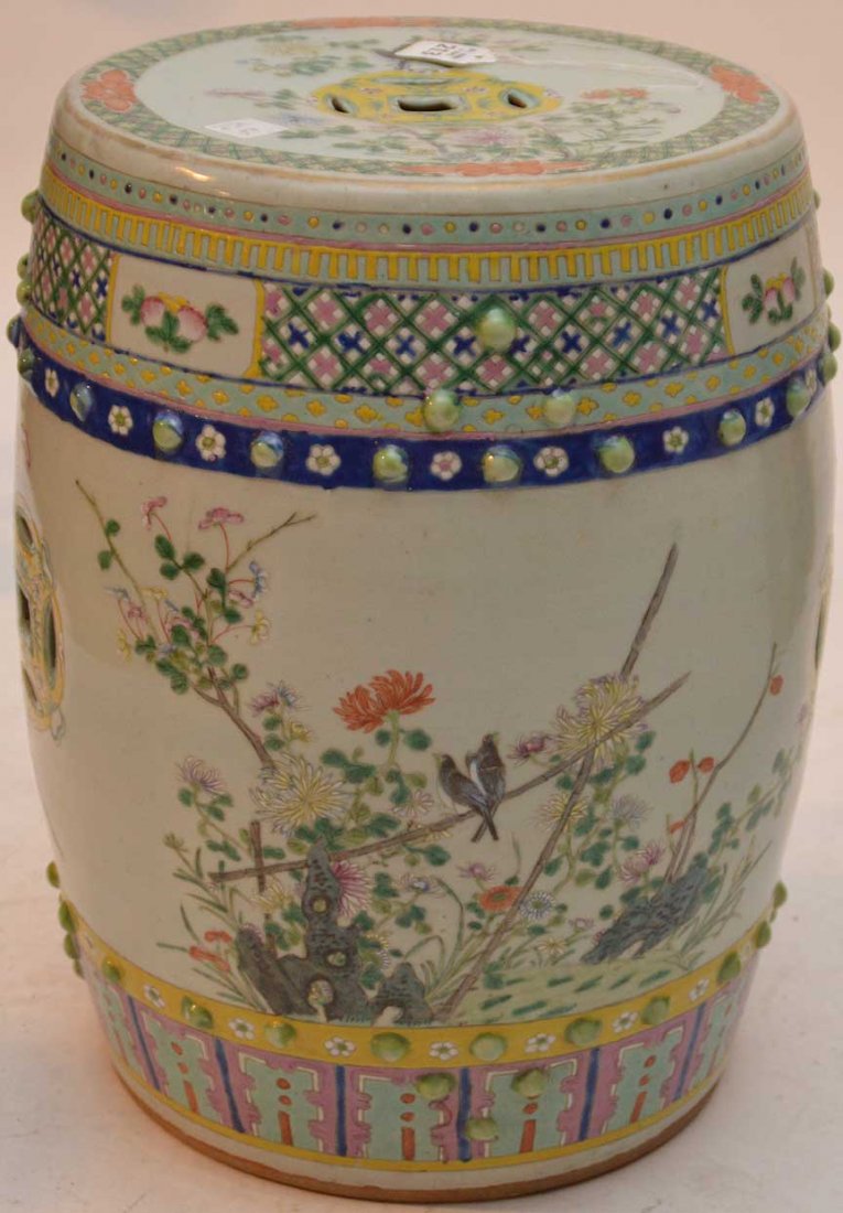 Antique Chinese Porcelain Garden Seat. Ht. 18"": Antique Chinese Porcelain Garden Seat. Ht. 18""