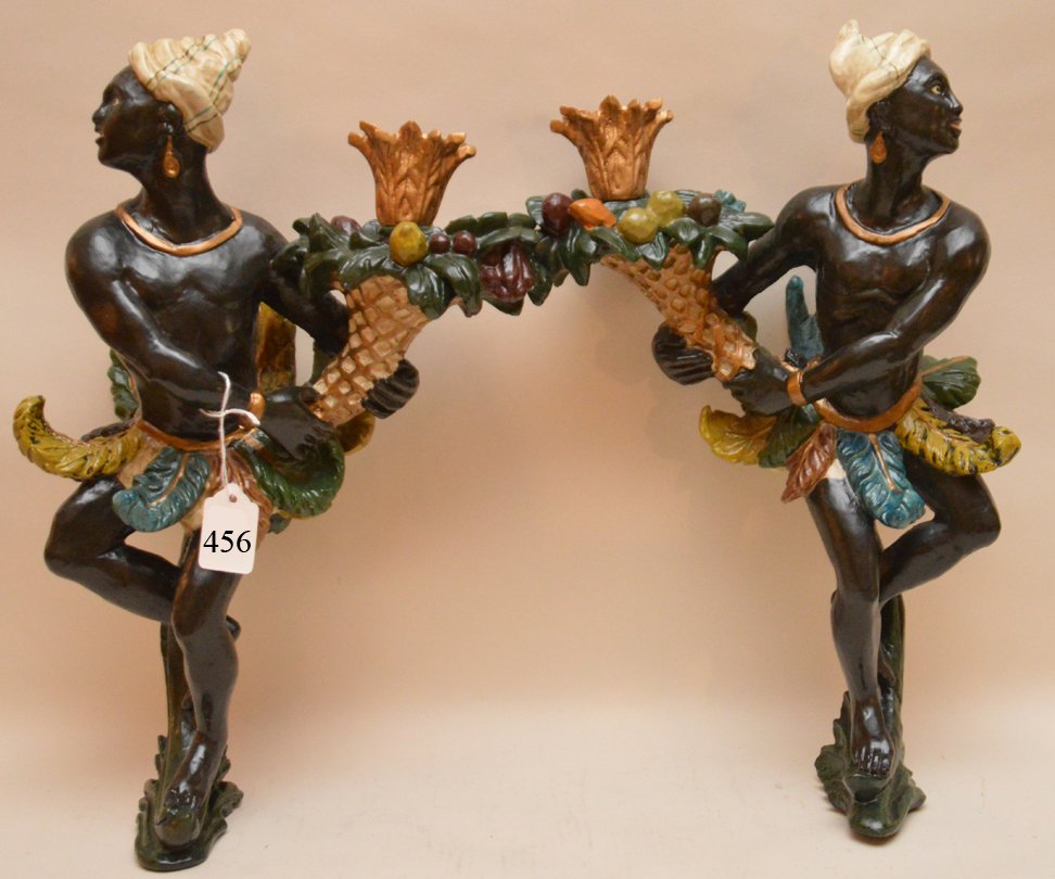 Pair of composition Blackamoors, 19"h (1 of 4)