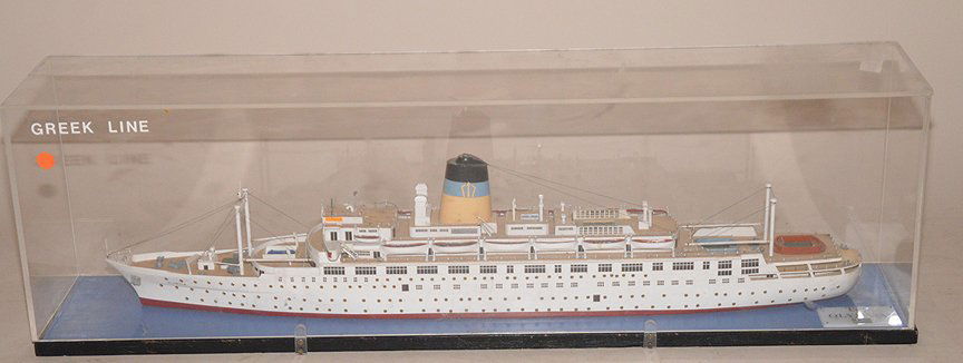 T.S.S. Olympia Greek Line model ship, wood construct, 1 (1 of 5)