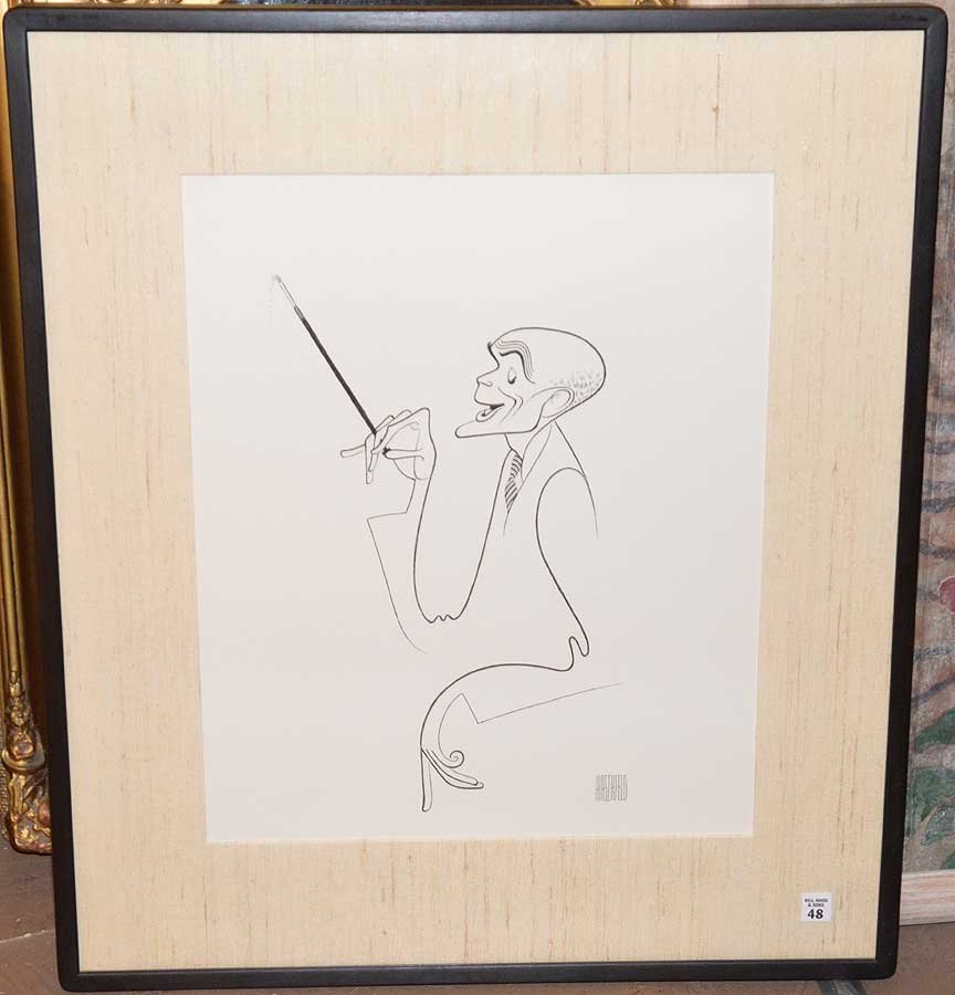 An original Al Hirschfeld caricature (American 1903 - (1 of 3)