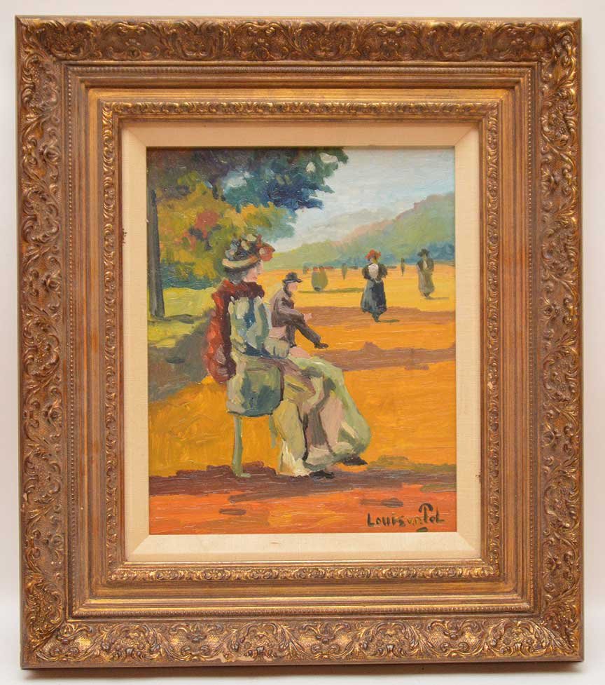 Louis Van Der Pol (Dutch, 1896-1982) Park Scene with (1 of 4)