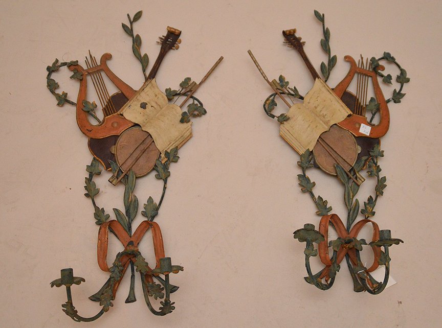 Pair Italian tole screens, 31"h (1 of 5)