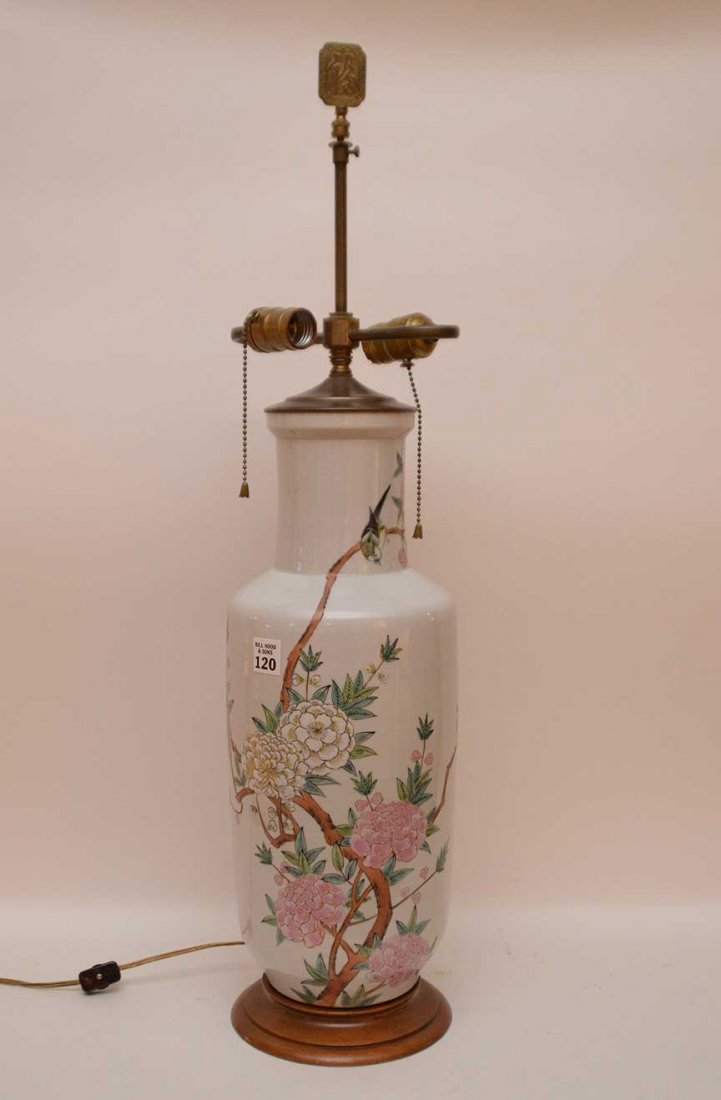Chinese porcelain lamp, 19 1/2"h (1 of 5)