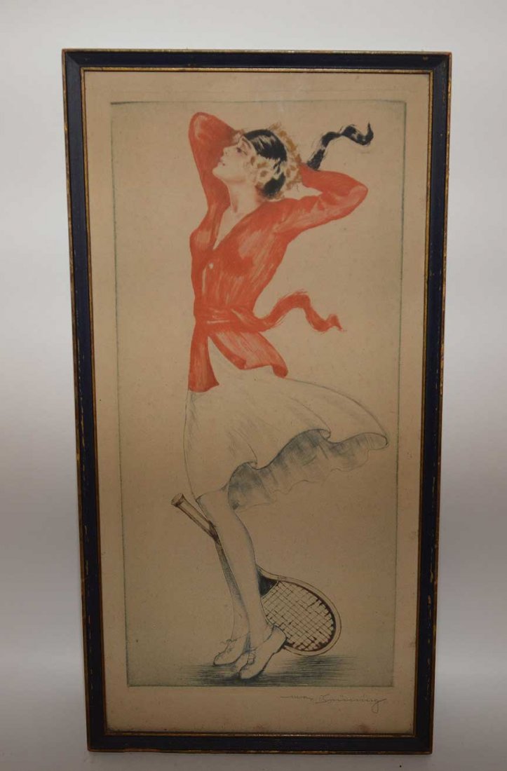 Deco etching by Max Brning (GERMAN, 1887-1968), color (1 of 5)