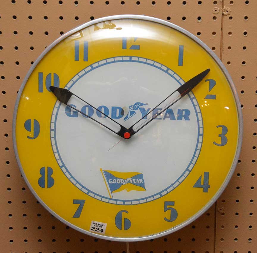Advertising electric "Good Year" wall clock, 15"dia (1 of 4)