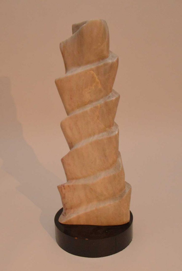 Abstract marble sculpture on rotating base, 34"h (1 of 7)