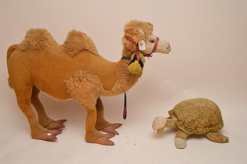 Vintage Standing stuffed animals, camel and turtle, (1 of 4)