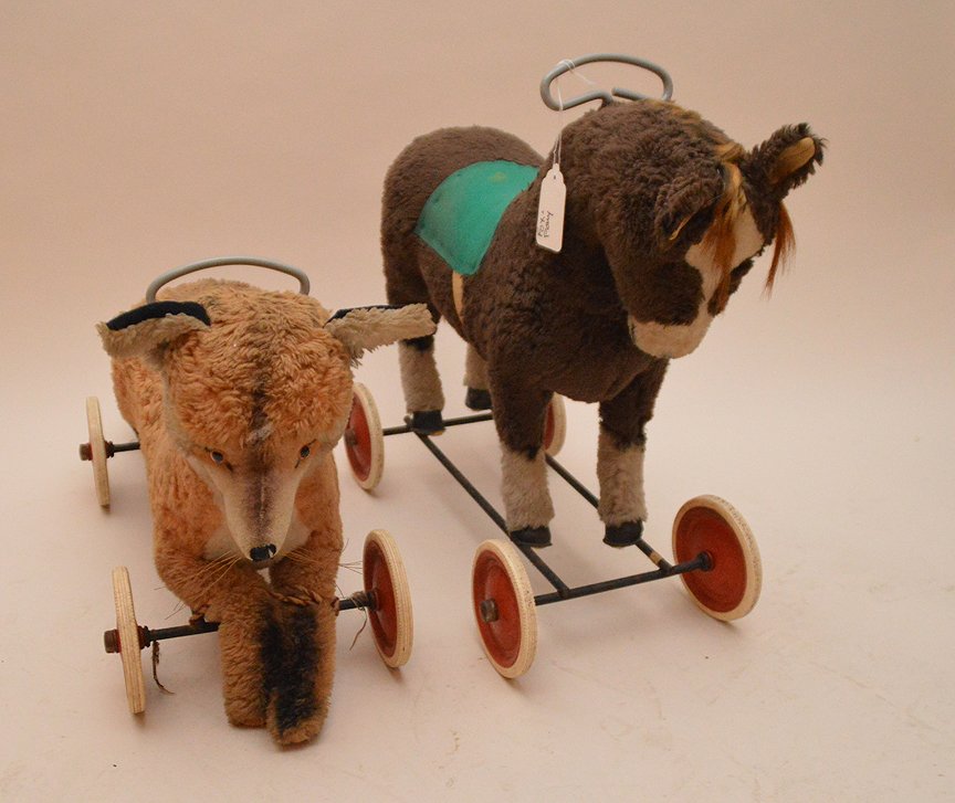 Vintage 2 Riding stuffed animals, (1) Fox and (1) pony, (1 of 6)