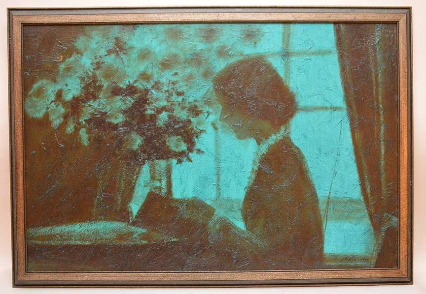 Bill Stilson (American  -died  2012) oil on board, girl (1 of 4)