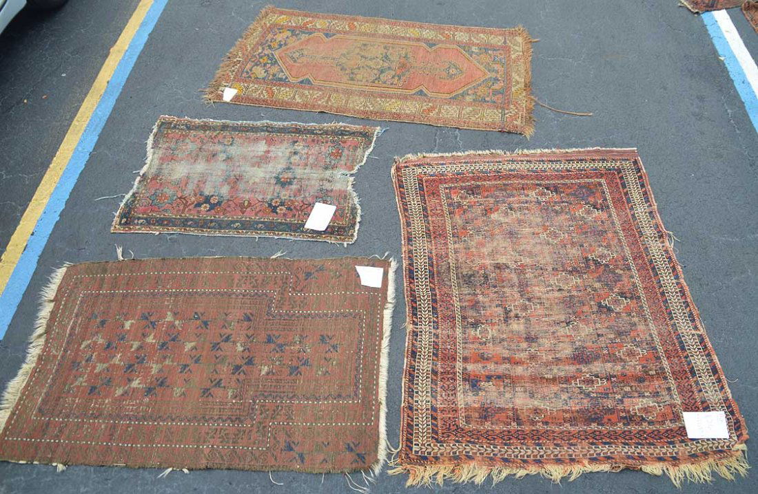 4 AS IS Caucasian carpets, incl; prayer rug (4'9" x (1 of 9)