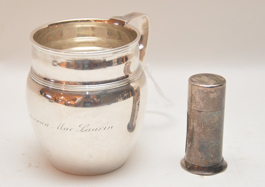 Tiffany Sterling Baby Cup  Ht. 3".  Together with a (1 of 3)