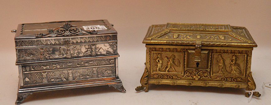 Silver Plated Jewelry Box with glass top and swing (1 of 10)