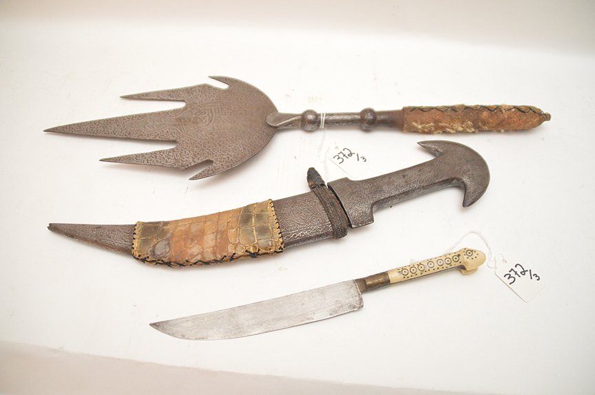 Lot Three 19th Century Turkish Weapons.  Dagger Lth (1 of 4)