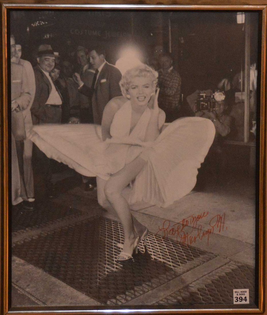 Autographed print of Marilyn Monroe, Hand signed "Love (1 of 4)