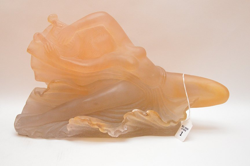 Daum Glass Art Nouveau Woman No. 92/250.  Ht. 9 1/2" W. (1 of 6)