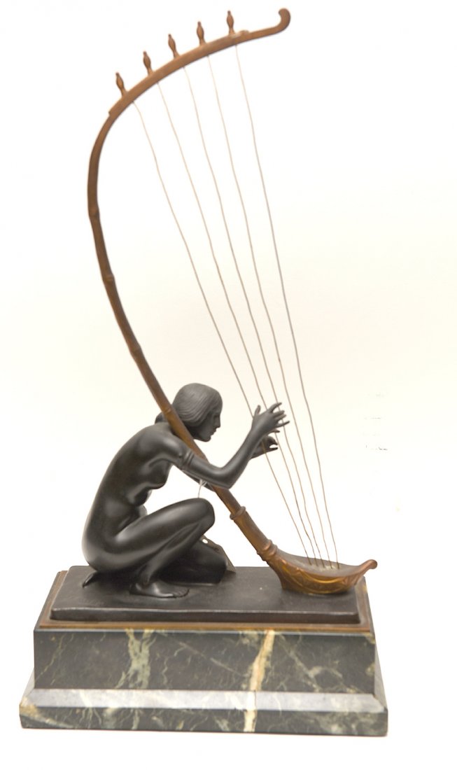 HANS MULLER (AUSTRIAN, 1873-1937) Bronze Woman Playing (1 of 10)