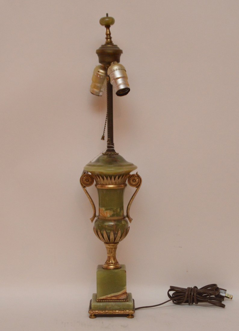 Gilt Bronze & Onyx Urn Form Lamp.  Ht. 21" to the (1 of 3)