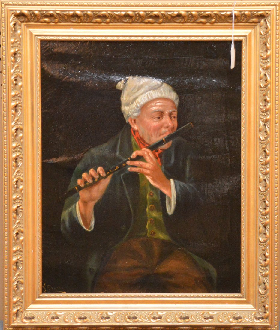 19th Century continental school oil on canvas by J. (1 of 4)