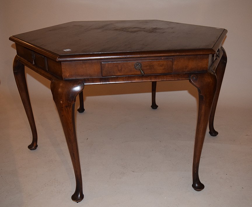Hexagonal Queen Ann style table with 6 drawers around, (1 of 3)