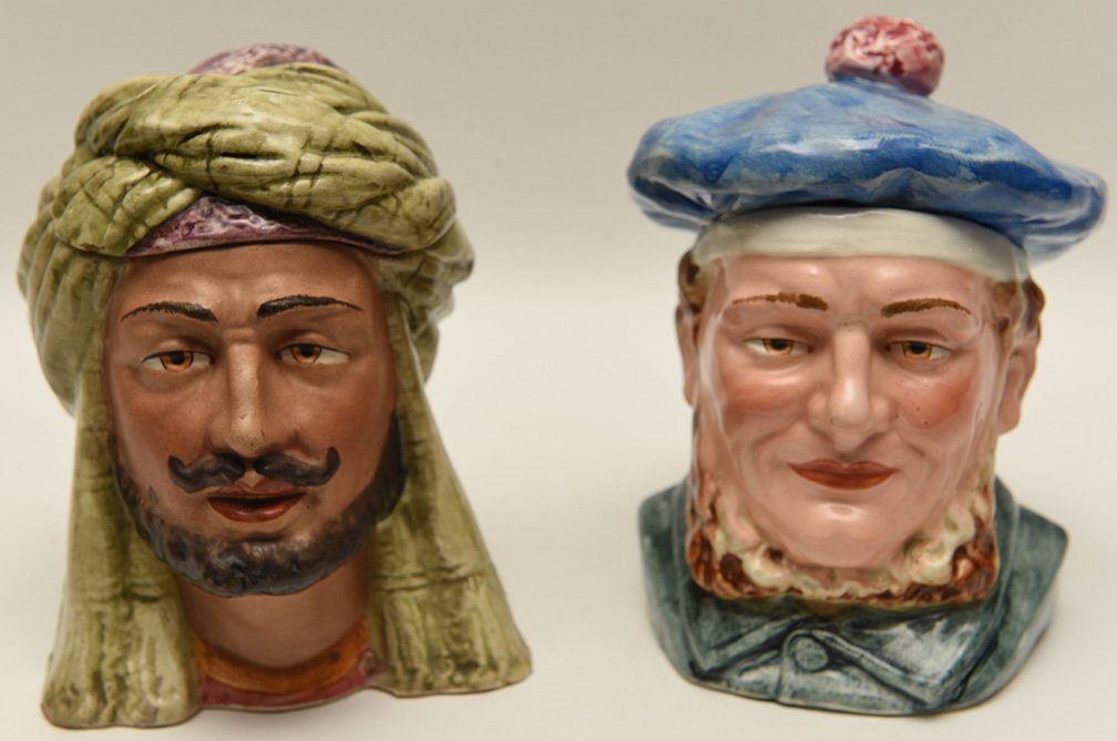 2 antique tobacco jars, Arab (6"h) and Scotsman (5 (1 of 6)