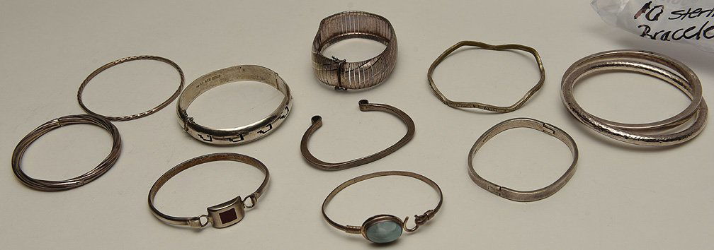 10 assorted sterling bangles and bracelets, 6 ozt (1 of 4)