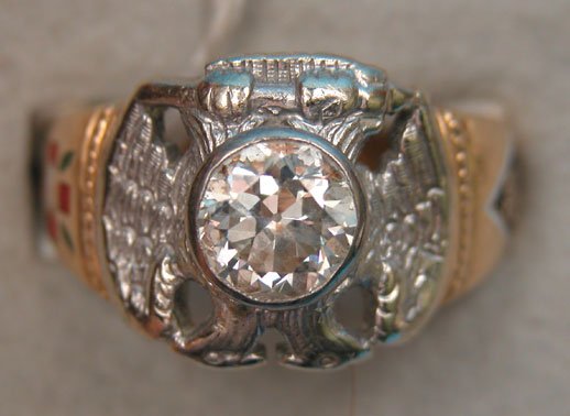 European cut diamond mans / mens ring - 2