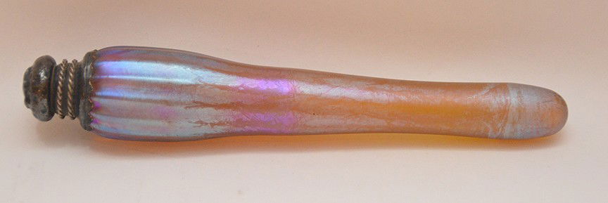 L.C.T. signed art glass perfume bottle with silver top, (1 of 5)