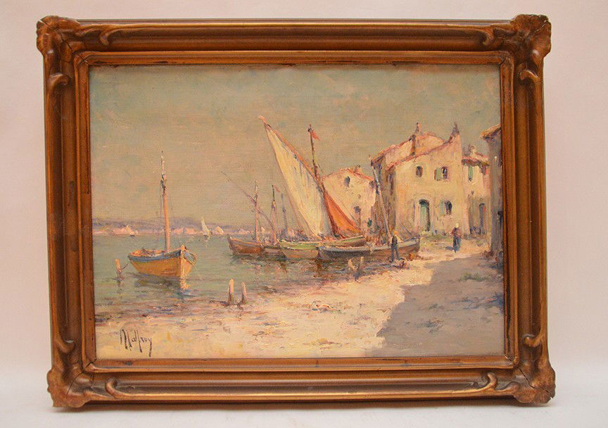 Charles Malfroy (FRENCH, 1862-1951) Harbor Scene, oil: Charles Malfroy (FRENCH, 1862-1951) Harbor Scene, oil on canvas, 13in. x 18in.