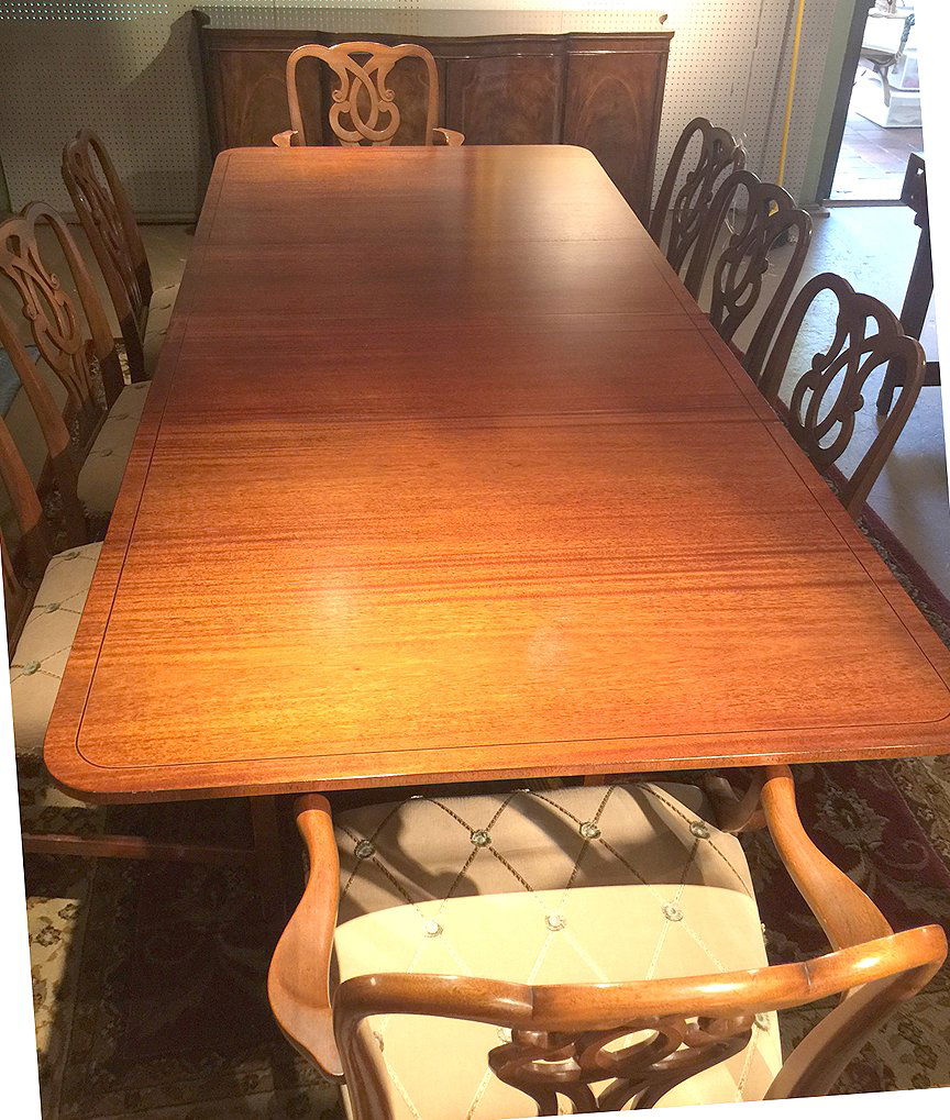 Mahogany Baker dining table sideboard & chairs (1 of 6)
